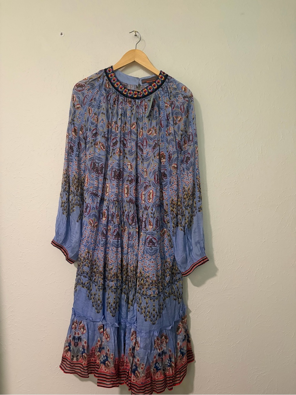 NWT Anthropologie Bhanuni by Jyot Pale Blue Floral Dress Size 3X - Picture 2 of 11